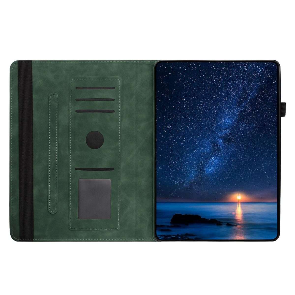 For iPad 10.2 2020 / 2019 / 10.5 2019 Solid Color Rotation Holder Leather Smart Tablet Case(Green)