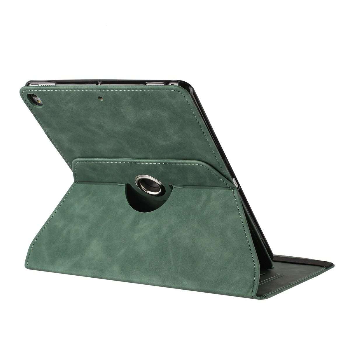 For iPad 10.2 2020 / 2019 / 10.5 2019 Solid Color Rotation Holder Leather Smart Tablet Case(Green)