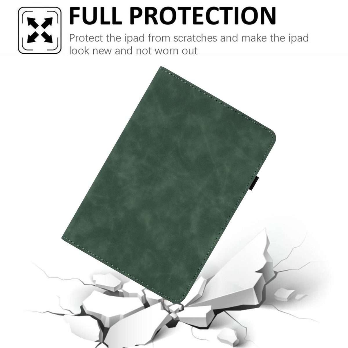 For iPad 10.2 2020 / 2019 / 10.5 2019 Solid Color Rotation Holder Leather Smart Tablet Case(Green)