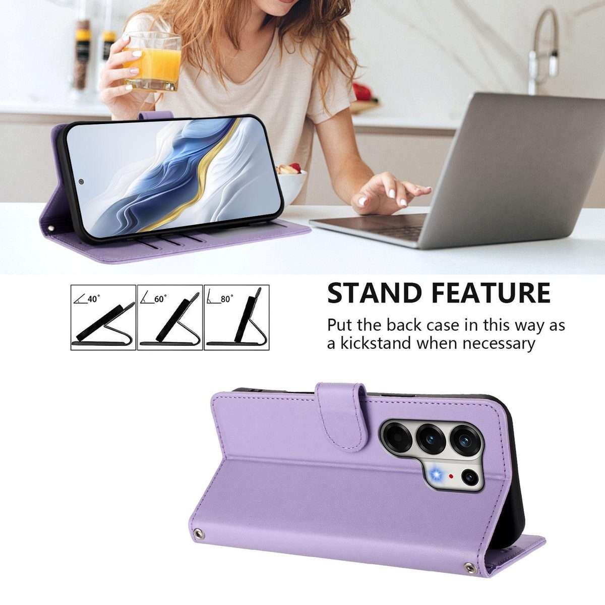For Tecno Camon 50 Pro 4G Embossed Heart Cat Leather Phone Case with Hand Strap(Light Purple)
