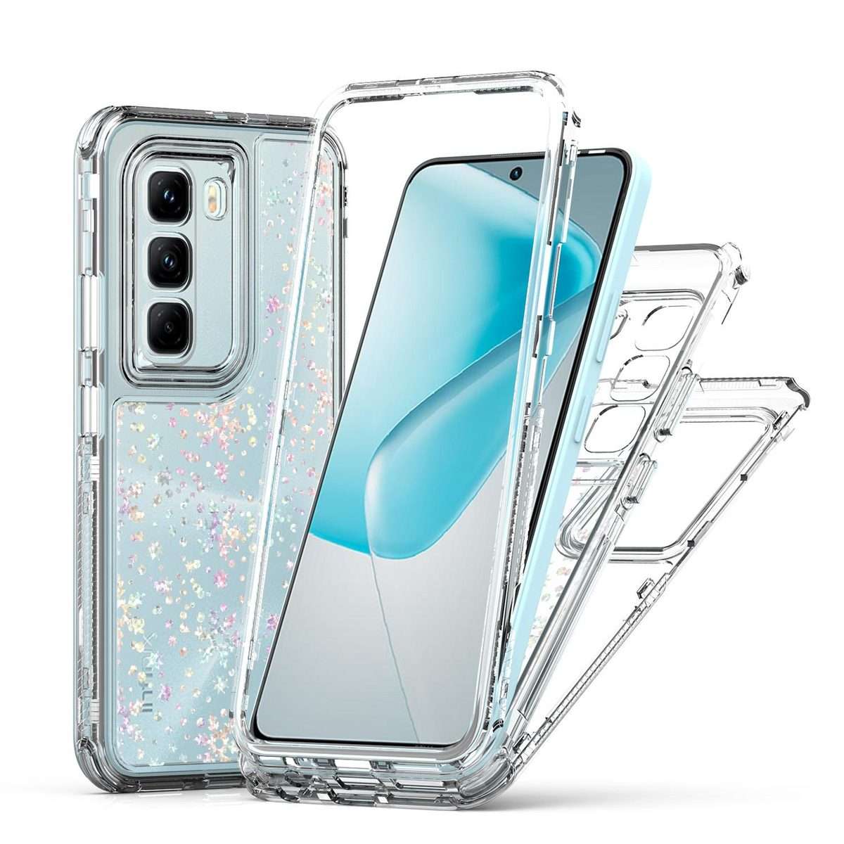 For Infinix Hot 50 Pro 4G Transparent Acrylic Laser Paper Phone Case(Snowflake)