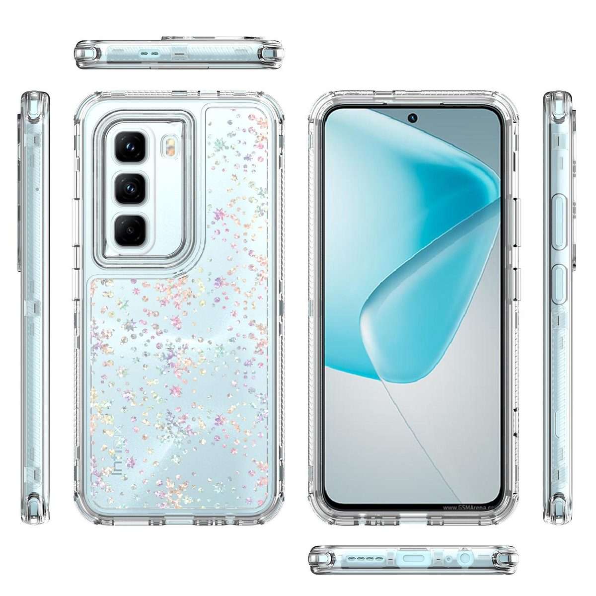 For Infinix Hot 50 Pro 4G Transparent Acrylic Laser Paper Phone Case(Snowflake)