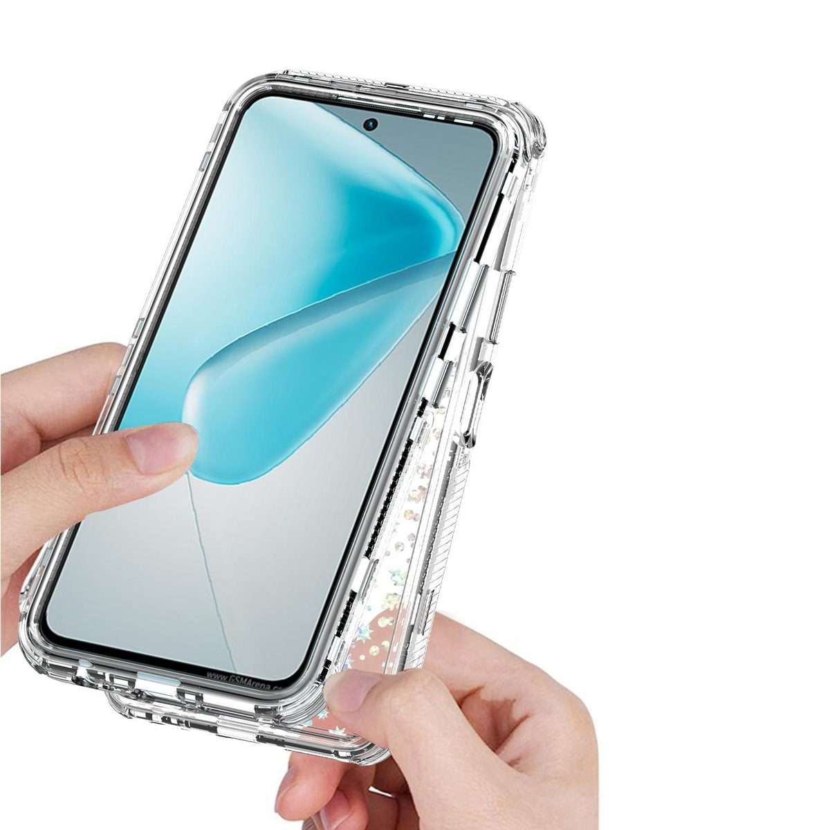 For Infinix Hot 50 Pro 4G Transparent Acrylic Laser Paper Phone Case(Snowflake)