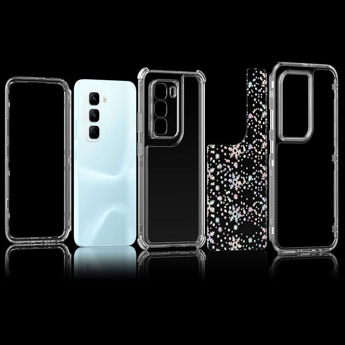 For Infinix Hot 50 Pro 4G Transparent Acrylic Laser Paper Phone Case(Snowflake)