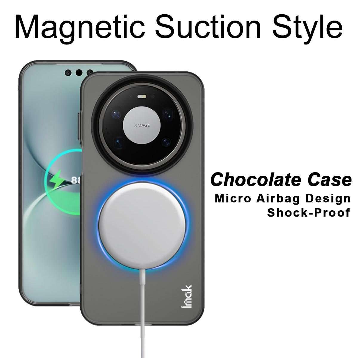 For Huawei Mate 80 Pro Max IMAK Chocolate Series TPU + PET MagSafe Phone Case(Black)