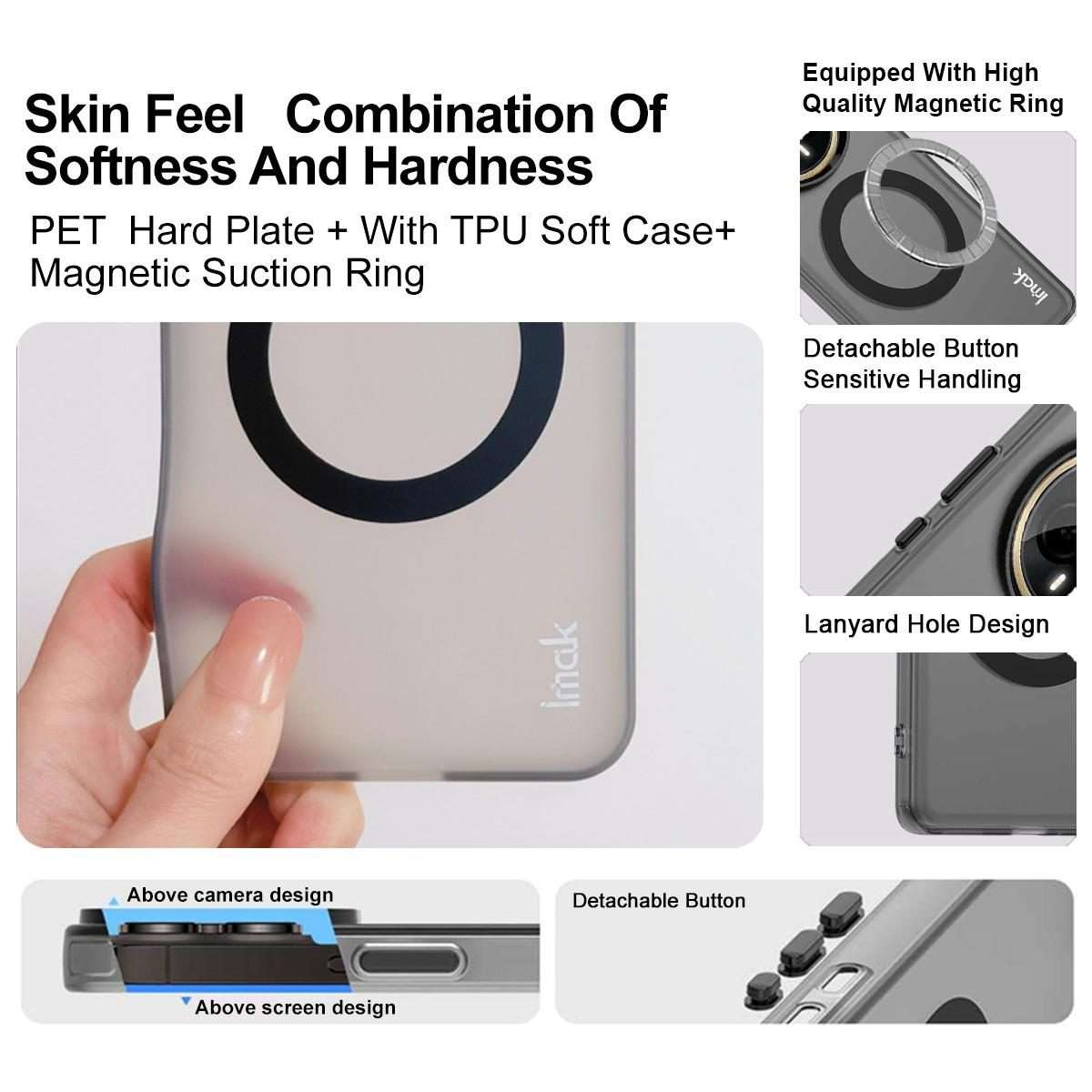 For Huawei Mate 80 Pro Max IMAK Chocolate Series TPU + PET MagSafe Phone Case(Black)