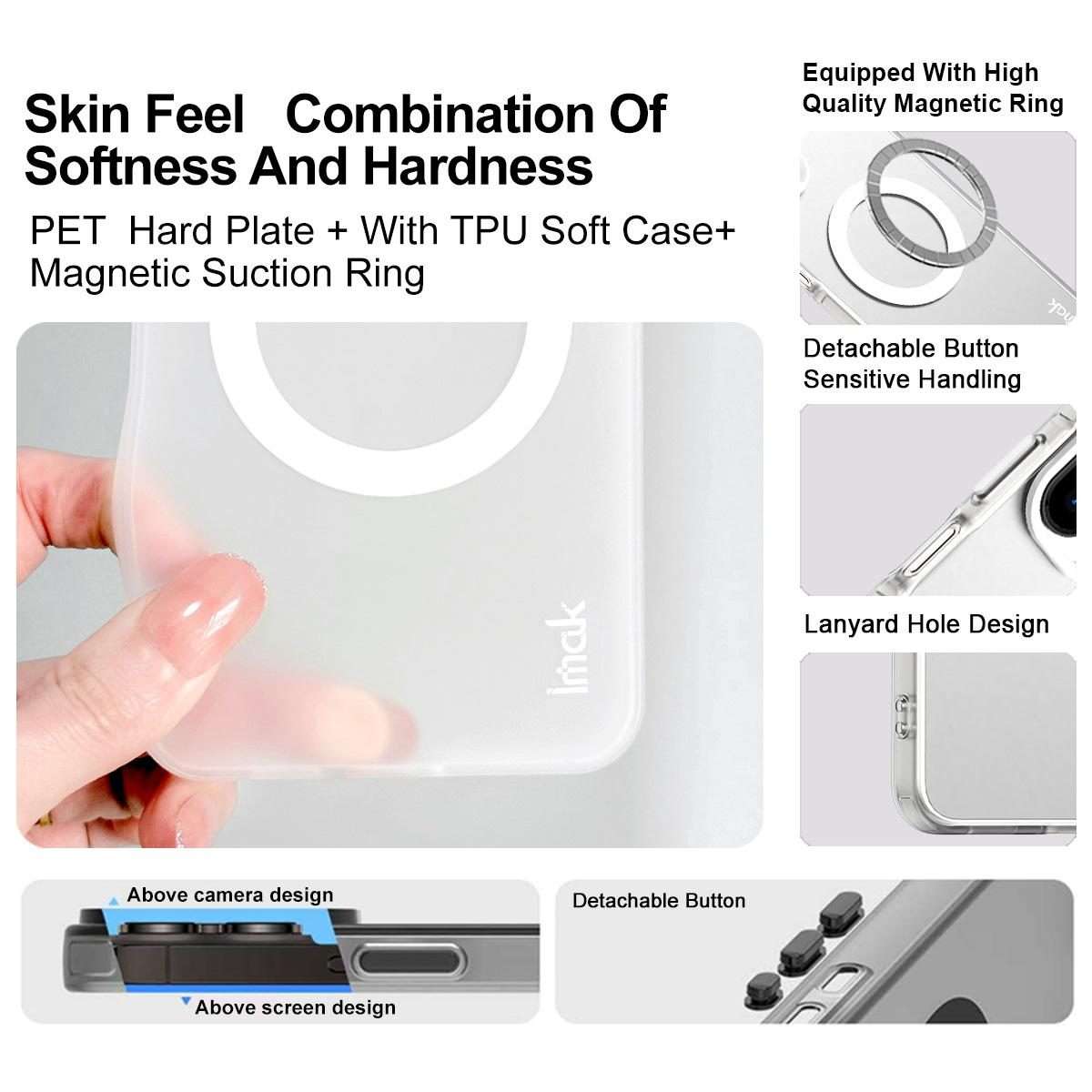 For Huawei Mate 80 Pro Max IMAK Chocolate Series TPU + PET MagSafe Phone Case(White)