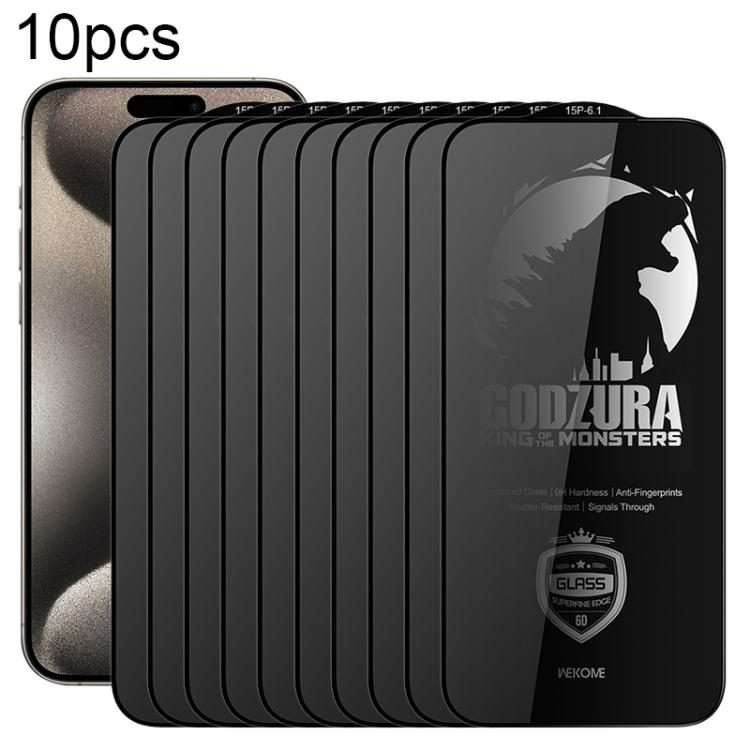 For iPhone 15 Pro WK WTP-125 10pcs 6D Curved Ultra-Fine Edge Privacy Full-Screen ... (Transparent)
