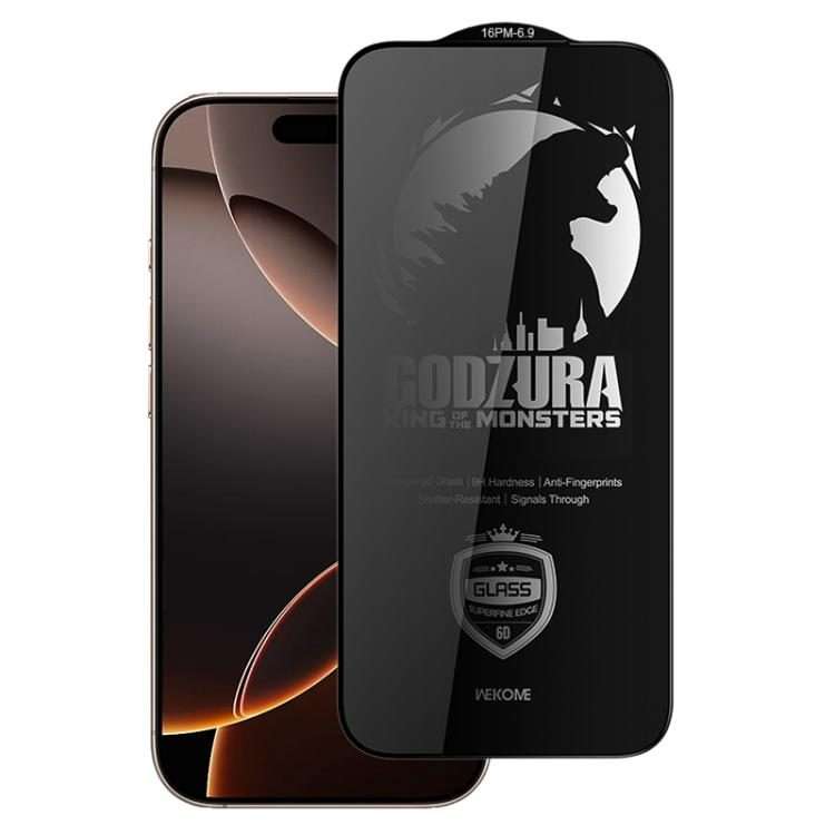 For iPhone 16 Pro Max WK WTP-123 6D Curved Ultra-Fine Edge Privacy Full-Screen T ... (Transparent)