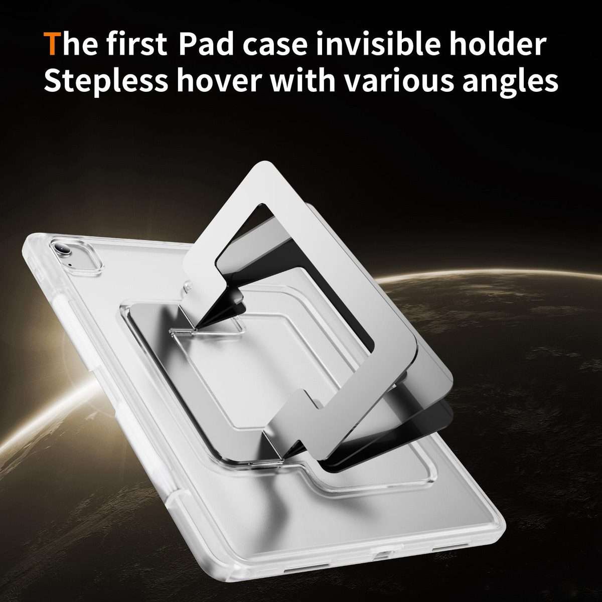For iPad Air 13 2026 / 2025 / 2024 Invisible Holder PC Hydric TPU Tablet Case(White)