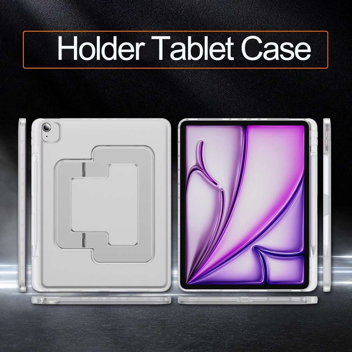 For iPad Air 13 2026 / 2025 / 2024 Invisible Holder PC Hydric TPU Tablet Case(White)
