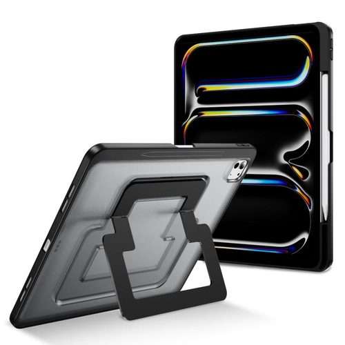 For iPad Pro 13 2025 / 2024 Invisible Holder PC Hydric TPU Tablet Case(Black)