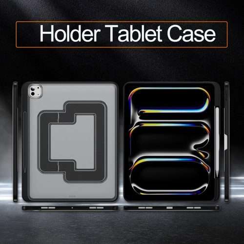 For iPad Pro 13 2025 / 2024 Invisible Holder PC Hydric TPU Tablet Case(Black)