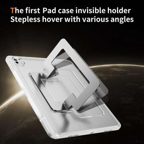 For iPad Pro 13 2025 / 2024 Invisible Holder PC Hydric TPU Tablet Case(White)