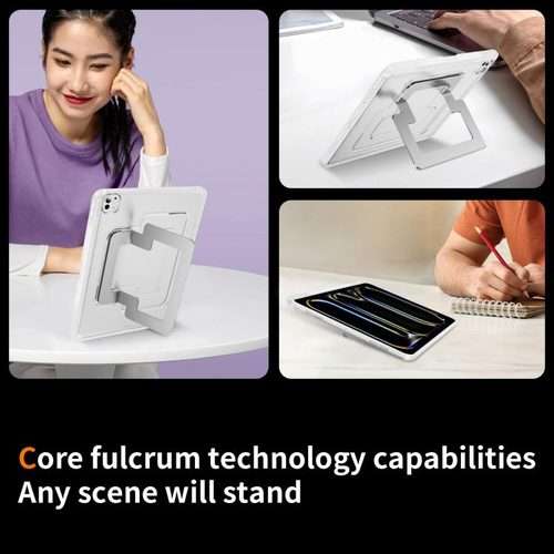 For iPad Pro 13 2025 / 2024 Invisible Holder PC Hydric TPU Tablet Case(White)