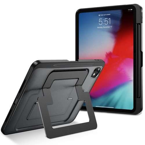 For iPad Pro 11 2025 / 2024 Invisible Holder PC Hydric TPU Tablet Case(Black)