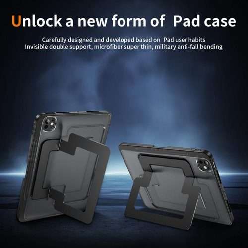 For iPad Pro 11 2025 / 2024 Invisible Holder PC Hydric TPU Tablet Case(Black)