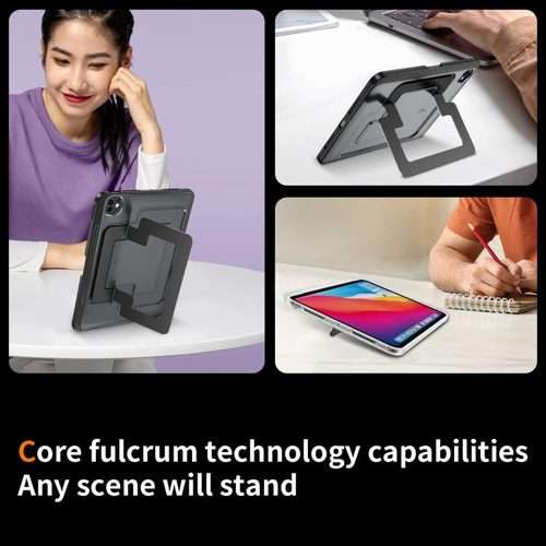 For iPad Pro 11 2025 / 2024 Invisible Holder PC Hydric TPU Tablet Case(Black)