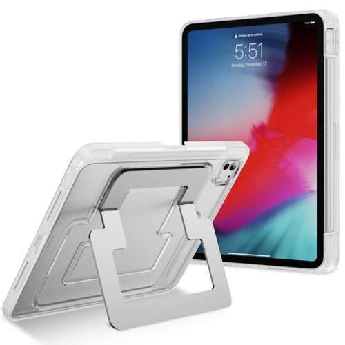 For iPad Pro 11 2025 / 2024 Invisible Holder PC Hydric TPU Tablet Case(White)