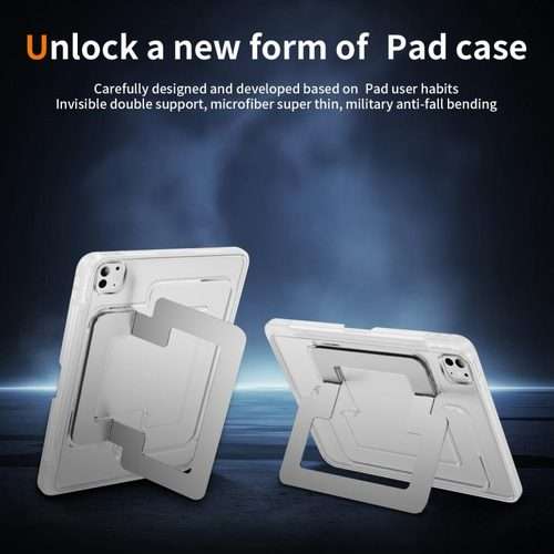 For iPad Pro 11 2025 / 2024 Invisible Holder PC Hydric TPU Tablet Case(White)