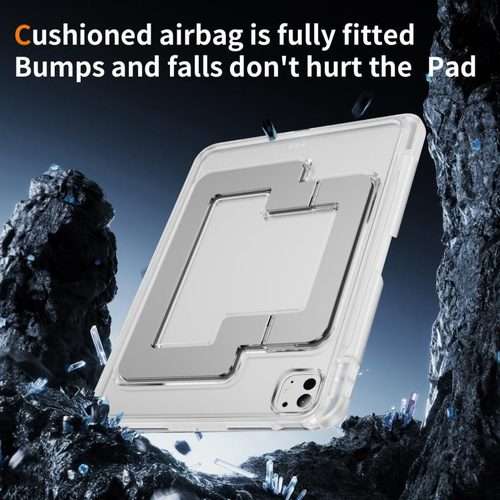 For iPad Pro 11 2025 / 2024 Invisible Holder PC Hydric TPU Tablet Case(White)