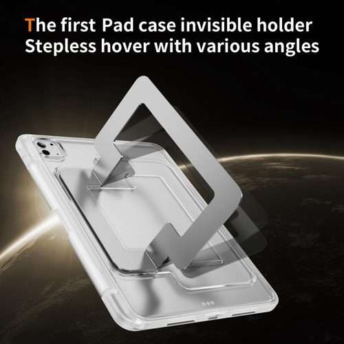 For iPad Pro 11 2025 / 2024 Invisible Holder PC Hydric TPU Tablet Case(White)