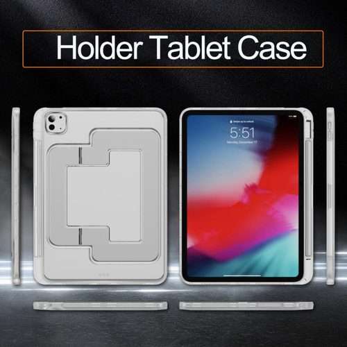 For iPad Pro 11 2025 / 2024 Invisible Holder PC Hydric TPU Tablet Case(White)