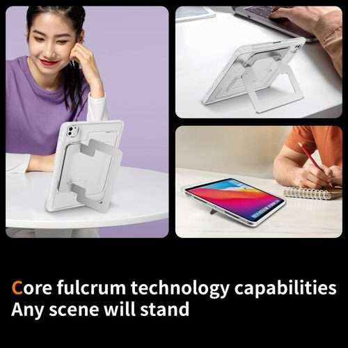 For iPad Pro 11 2025 / 2024 Invisible Holder PC Hydric TPU Tablet Case(White)