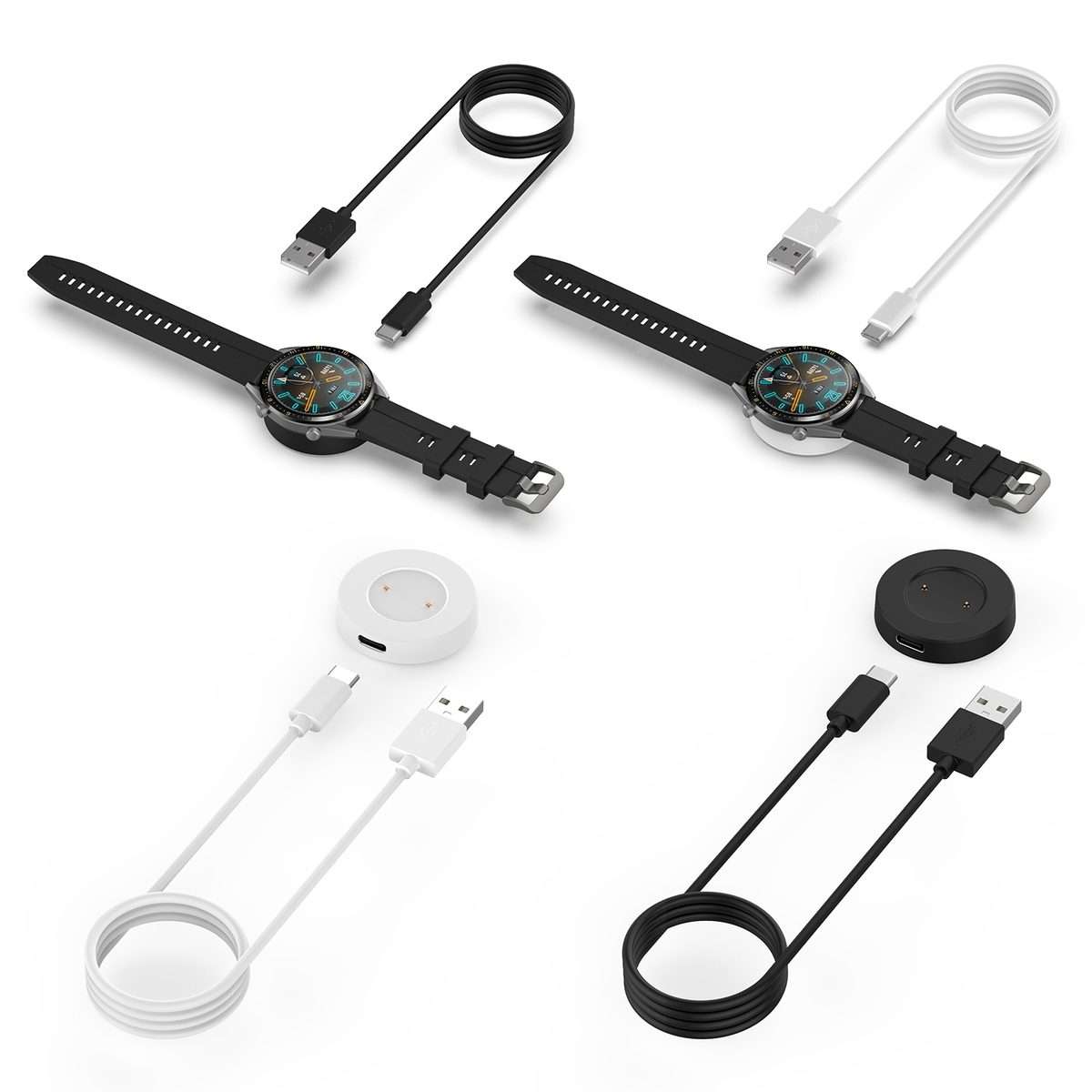 For Huawei Honor Watch GS Pro Smart Watch Portable Split Charger USB Charging Cable, L ... (White)