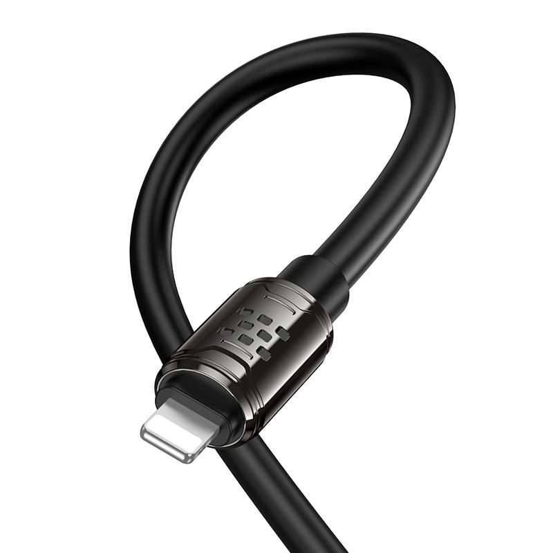 hoco U143 Joy LED PD27W Type-C to 8 Pin Fast Charging Data Cable, Length: 1.2m(Black)