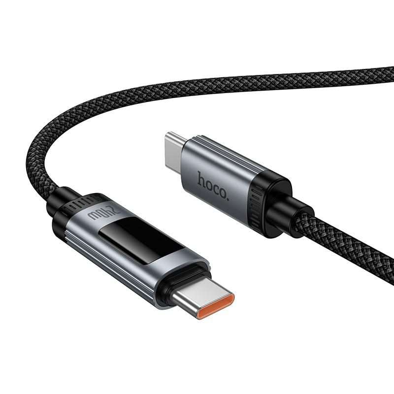 hoco U148 Lord 240W Digital Display Type-C to Type-C Fast Charging Data Cable, Length: 1.2m(Black)