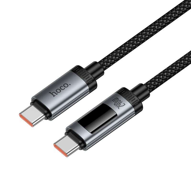 hoco U148 Lord 240W Digital Display Type-C to Type-C Fast Charging Data Cable, Length: 1.2m(Black)