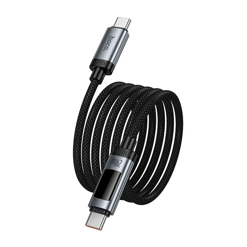 hoco U148 Lord 240W Digital Display Type-C to Type-C Fast Charging Data Cable, Length: 1.2m(Black)