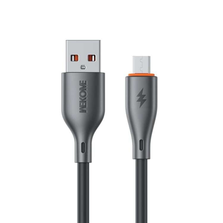 WK WDC-116m 12W USB to Micro USB Fast Charging Data Cable, Length: 1m(Black)