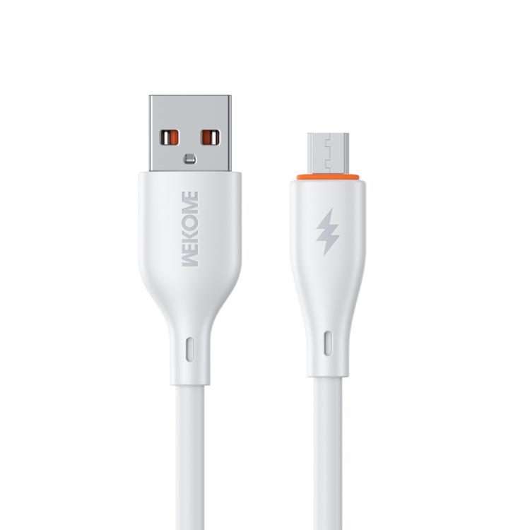 WK WDC-116m 12W USB to Micro USB Fast Charging Data Cable, Length: 1m(White)