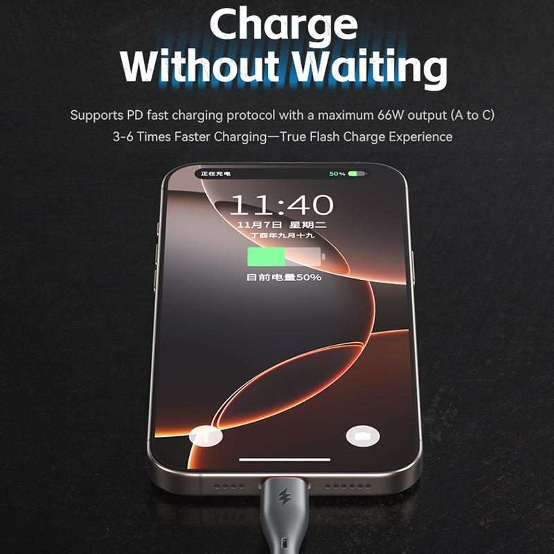 WK WDC-116m 12W USB to Micro USB Fast Charging Data Cable, Length: 1m(White)
