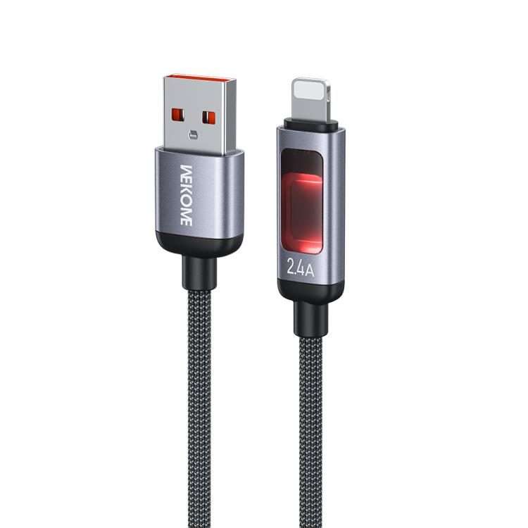 WK WDC-106 2.4A Intelligent Digital Display USB to 8 Pin Fast Charging Data Cable, Len ... (Black)