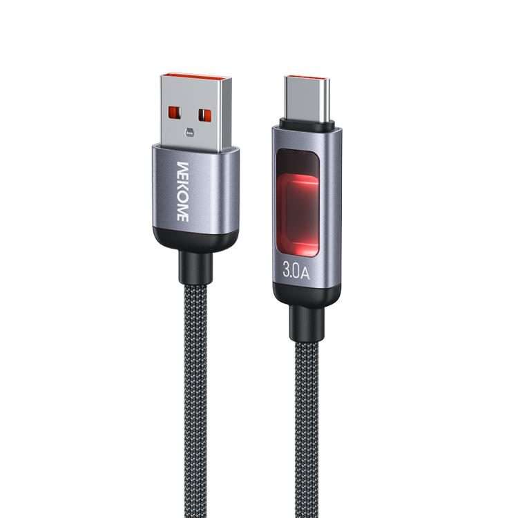 WK WDC-107 3A Intelligent Digital Display USB to Type-C Fast Charging Data Cable, Leng ... (Black)