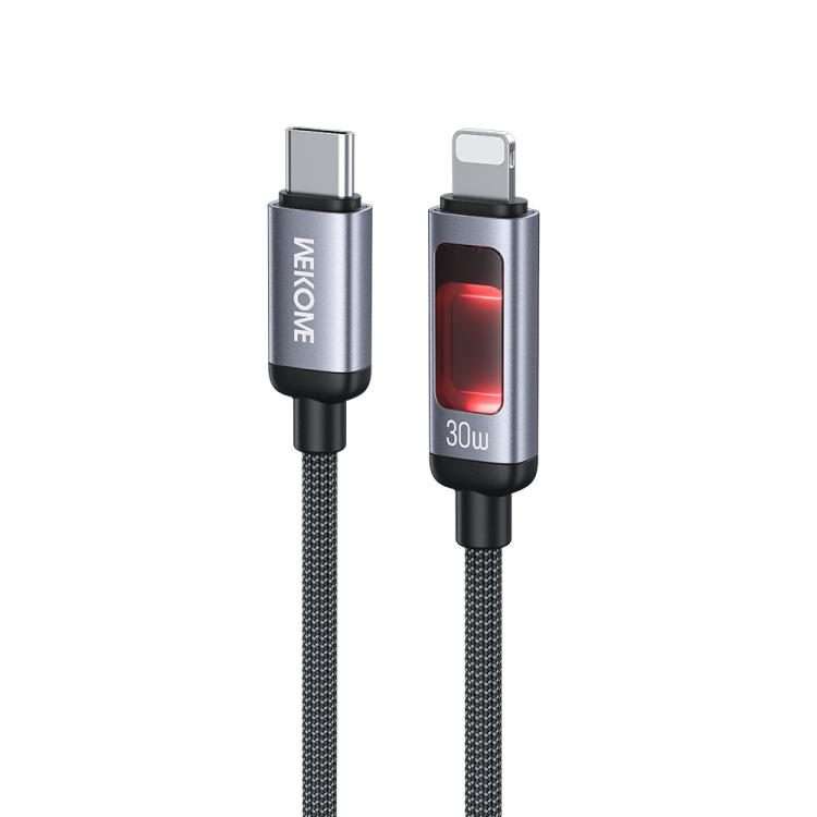 WK WDC-109 30W Intelligent Digital Display Type-C to 8 Pin Fast Charging Data Cable, L ... (Black)