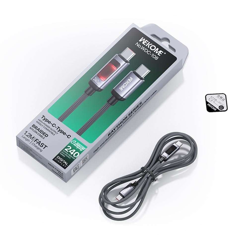 WK WDC-109 30W Intelligent Digital Display Type-C to 8 Pin Fast Charging Data Cable, L ... (Black)
