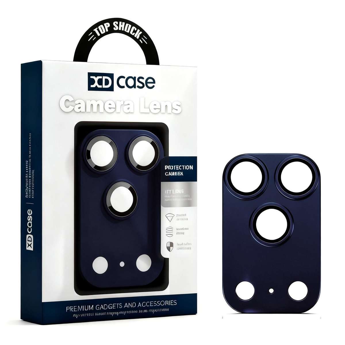 For iPhone 17 Pro Max XDcase Armor Full-Coverage Frosted Metal Camera Lens Ring Film(Dark Blue)