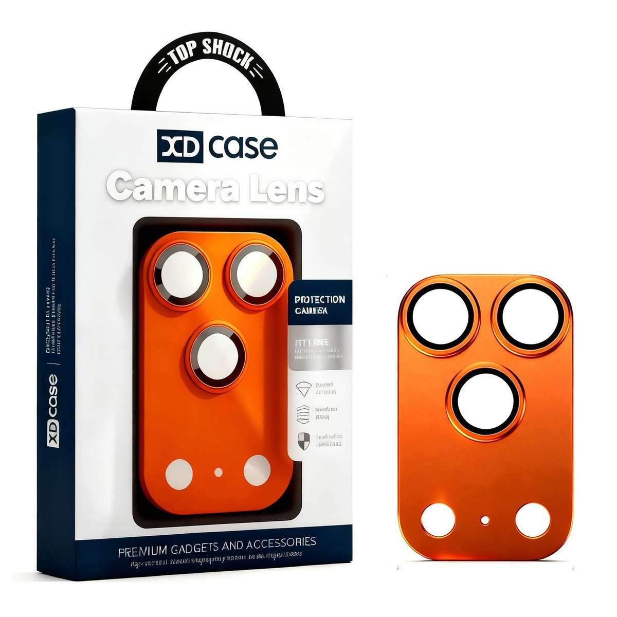For iPhone 17 Pro XDcase Armor Full-Coverage Frosted Metal Camera Lens Ring Film(Orange)