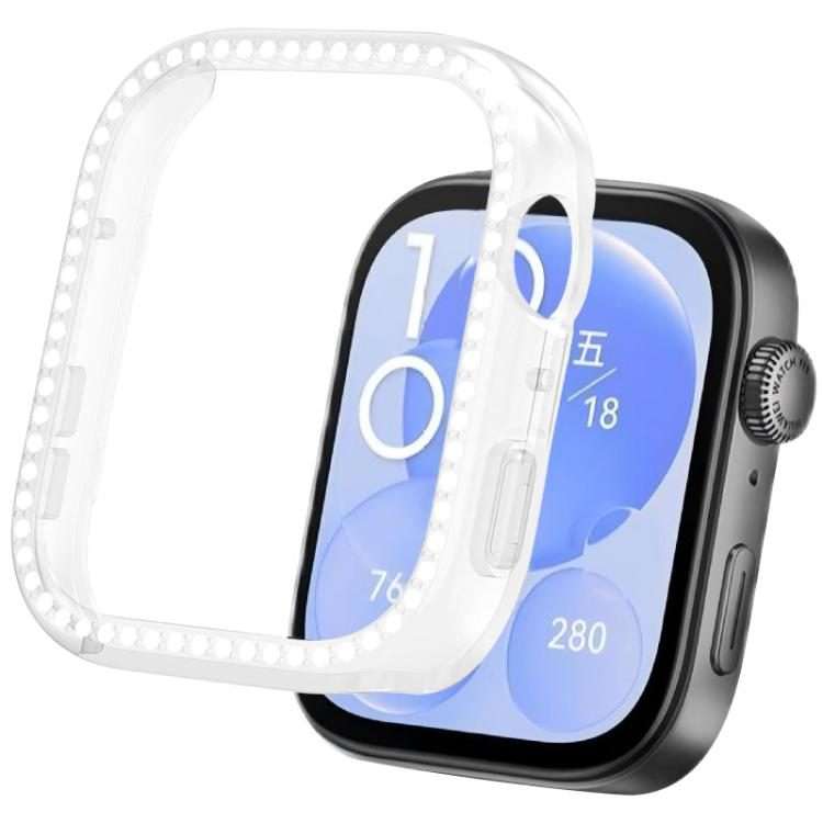 For Huawei Watch Fit 4 Pro xDfind Diamond Hollow PC Watch Protective Cover(Transparent)