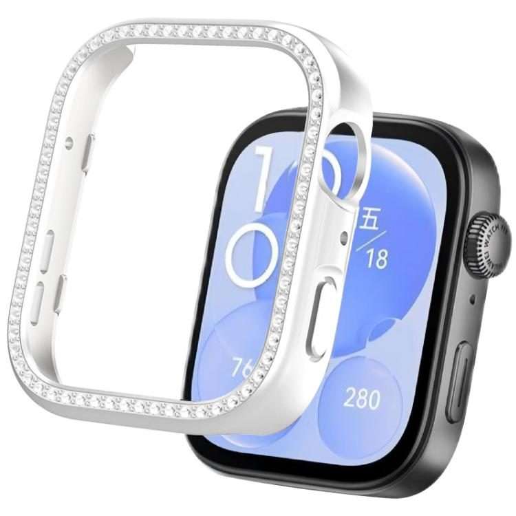 For Huawei Watch Fit 4 Pro xDfind Diamond Hollow PC Watch Protective Cover(Silver)