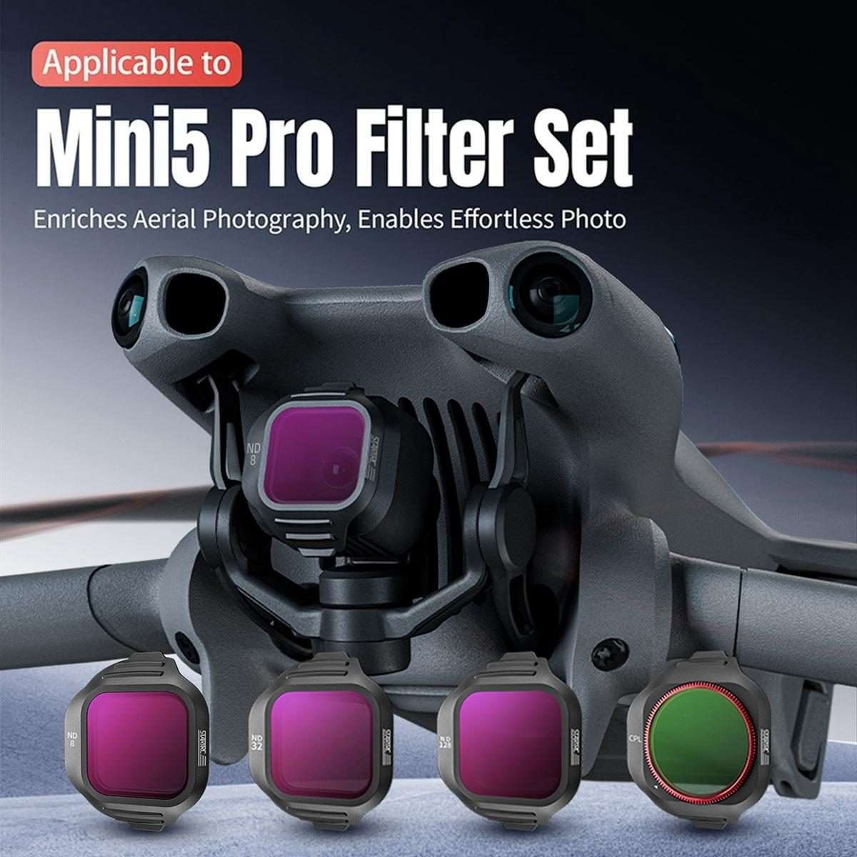For DJI Mini 5 Pro STARTRC Camera Lens Filter, Filter:4 in 1 CPL ND8/32/128