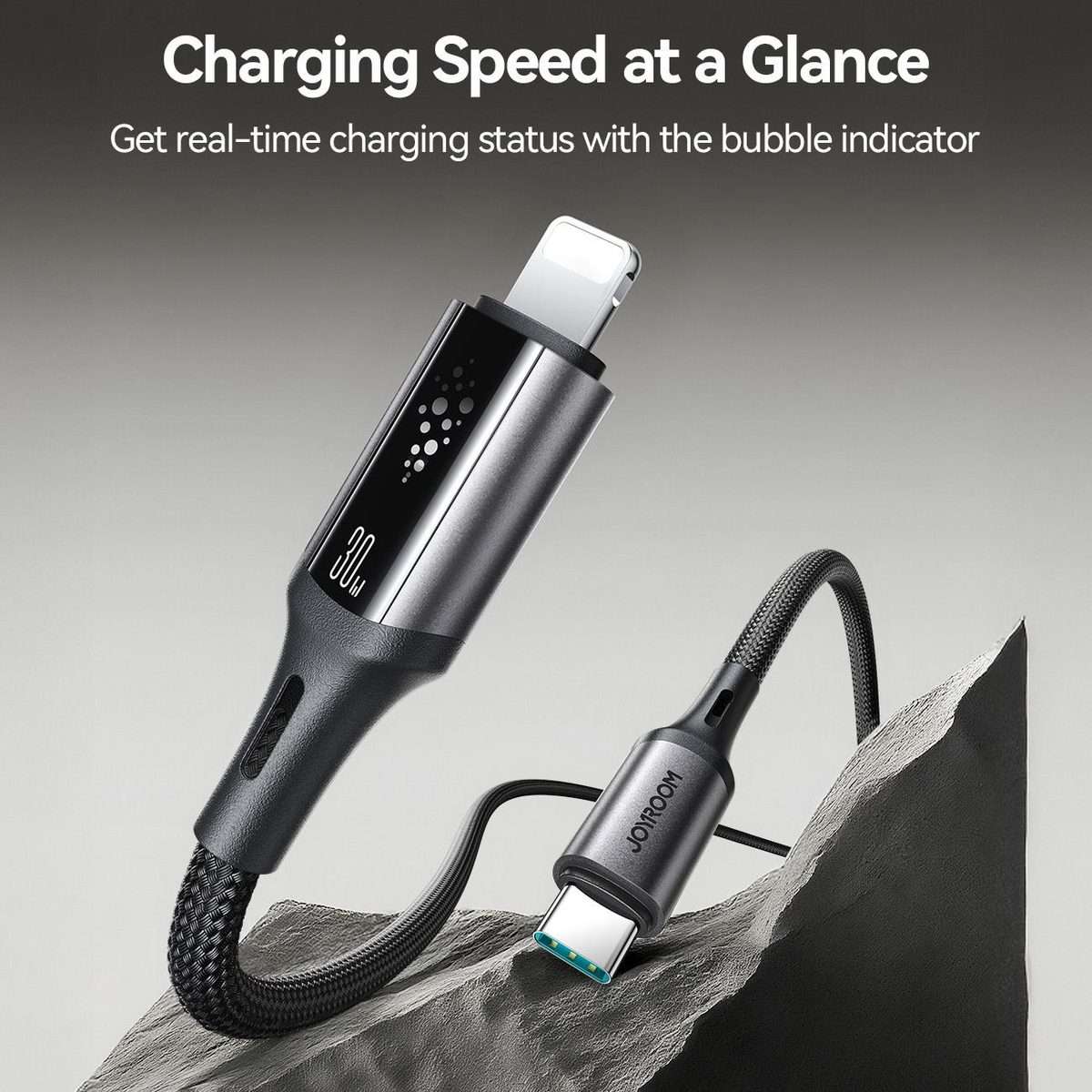 JOYROOM S-A60 StarTalk Series 30W Type-C to 8 Pin Fast Charging Data Cable, Length: 1.2m(Black)