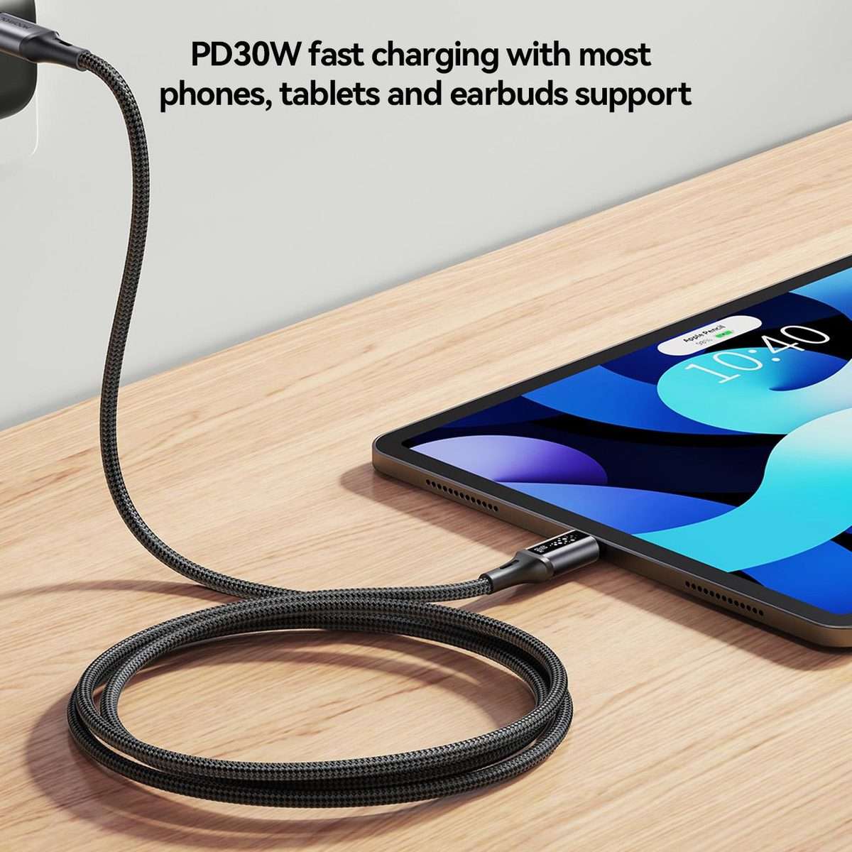 JOYROOM S-A60 StarTalk Series 30W Type-C to 8 Pin Fast Charging Data Cable, Length: 1.2m(Black)