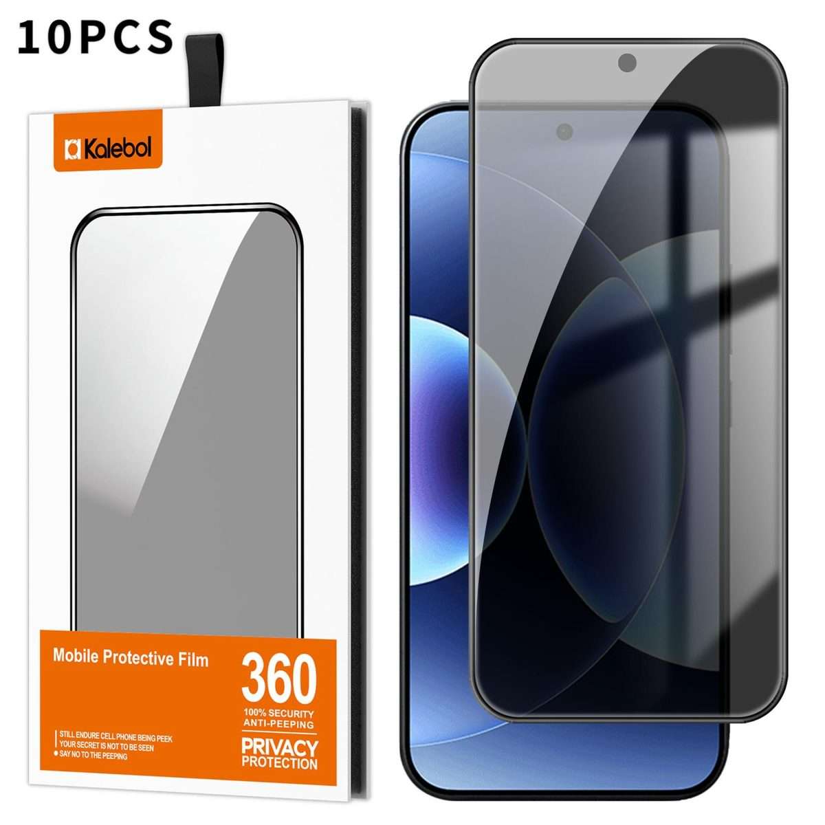 For Xiaomi 17 Pro Max 10pcs Kalebol High-Aluminum Screen-Printed Full-Coverage Black-Border Privac