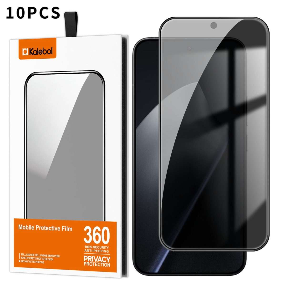 For Xiaomi 15T Pro 10pcs Kalebol High-Aluminum Screen-Printed Full-Coverage Black-Border Privacy T