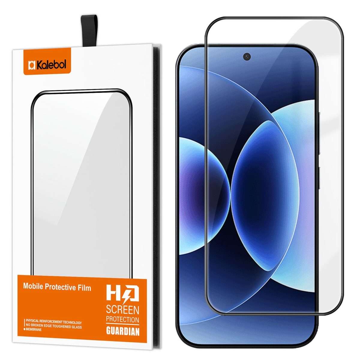 For Xiaomi 17 Pro Kalebol High-Aluminum Screen-Printed Full-Coverage Anti-Fingerprint Black-Border